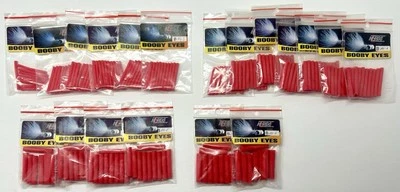 HENDS BOOBY EYES RED 3MM-6MM / 19 PACK LOT / FLY TYING FLY FISHING BLOBS