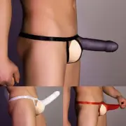 Sleek Design Mens Jockstrap GString Underwear Pouch Briefs Low Rise Shiny Thong