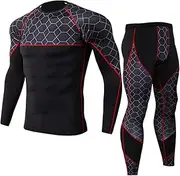 [Abigprofit] Men's Running Set 2pcs/Sets Sportswear Compression Sports Suit Running Sport Workout Tights 3 XXL