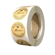 500pcs/ Roll Kraft Merci French Thank You labels Stickers Envelope Package Seal