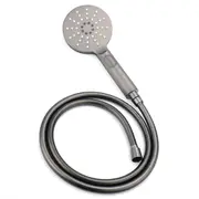 WELS 7.5L/min Gunmetal Round 3 Modes Handheld Shower Head With 1.5m PVC Hose Set
