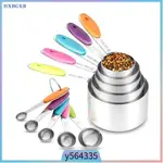 10PCS MEASURING CUPS AND SPOONS SET STAINLESS STEEL LIQUID A