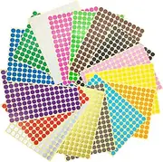 2640 Pcs Coloured Dot Stickers 10 mm Coloured Self Adhesive Circle Dot Labels Round Coding Stickers Labels Glossy Paper Stickers for DIY Crafts Gift Bags Cards Envelope (16 Colors)