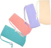 HOUDERCO 4pcs Travel Toiletry Containers Bar Soap Bags Soap Mesh Holder for Face Washing