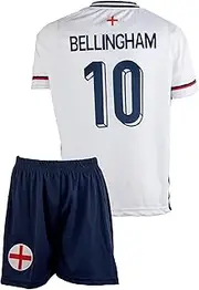 [Amdrabola] England Bellingham Children's Jersey for Children, 2024 Football Training Children's Jersey, Football Training Jerseys for Boys, Comes with Shorts (6-13 Years, 140-176)