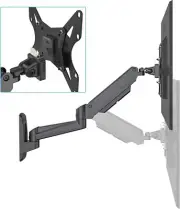 SHOPPINGALL Fully Adjustable Single Gas Spring Wall Mount LCD with Swing Arm for