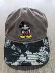 Mickey Mouse Hat Grey Adjustable Strapback Blue White Faded Brim Dad Cap Disney