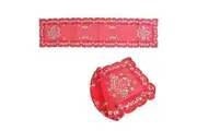 Aurora Beaded Table Runner Diamonte Sequin 40 x 180 cm Red