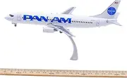 Pre-Built Model Aircraft 18CM for Pan Am for Boeing 737-400 N405KW 1:200 Scale Model Airplane with Stand Collectible Aircraft Replica Miniature Airplane Model