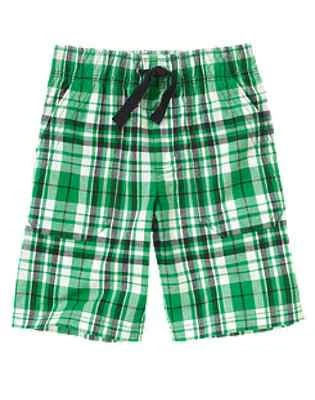 Gymboree NWT Prepster Pup plaid Elastic Waist Pull On Shorts Size 3