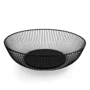 Wrought Iron Fruit Basket Metal Wire Round Openwork Drain Bowl Snacks Storage