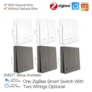 Tuya ZigBee Smart Light Switch No Neutral Wire No Capacitor Needed Smart 2/3 Way