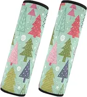 Car Seat Belt Covers 2 Pack Soft Unique Car Safety Seat Belt Strap Shoulder Pad Camera Bag Strap Cover Car Accessories for Women Men Kids S Colorful Christmas Trees Pattern
