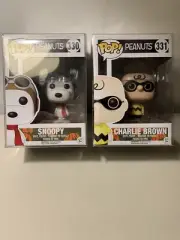 Funko Pop! Vinyl: Peanuts - Charlie Brown #331 & Snoopy #330 Both W/Protector