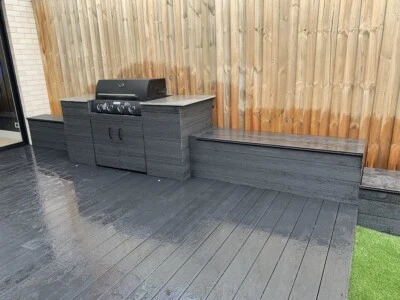 Charcoal 3rd Gen Composite Decking Board WPC 140x23x5400mm – 25Y Warranty