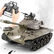 Ferthor Fun Heng Long 1/16 Scale RC Tanks,Remote Control 2.4ghz US M41A3 Walker Bulldog Tank Model,RC Tank for Adults with Sound and Light,Big Tank for Boys Kids Age 14+
