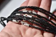 Leather lace, with silver 925 clasp. Handmade