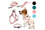 PIPCO PETS SuperLite Bundle - Lightweight Harness, Collar, and Leads for Small Dogs and Cats (Peach Pink)