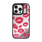 iPhone 16 Pro Mirror Ring Stand Case MagSafe Compatible Lipstick Kisses