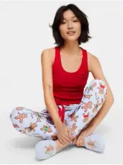 3+ (24-26) Peter Alexander Christmas Xmas Gingerbread Easy PJ Pants RRP$80 New