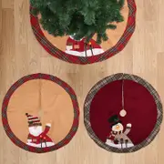 105cm Christmas Premium Plush Velvet Tree Skirt Xmas Floor Carpet Mat Decoration