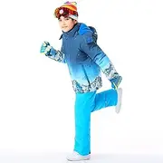 [7HAHA3] Boys Polar Fleece Snowboard Ski Jacket Pants Set Youth Snow Scene Snowsuit Children Thicken Warm Coat in -30°C (-22℉)
