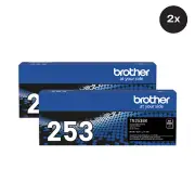 Brother TN-253 Black Toner Cartridge Multipack (2 Pack) Regular Black 2500 Pages