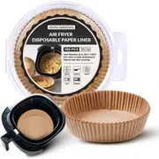 Staple Essentials 6.3 inches Airfryer Disposable Paper Liners 100 pcs, Round Shaped Fryer Parchment Paper, Oil & Water Proof Food Grade Roasting Paper