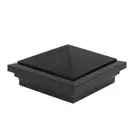 4" sq. Black Hammertone Haven Post Cap (6 Pack) for Vinyl Fence [1472BL]