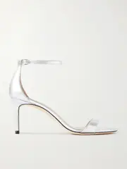 [Stuart Weitzman] Stuart Weitzman - Nudist Ii Metallic Leather Sandals - Silver - US9 US 9 Silver