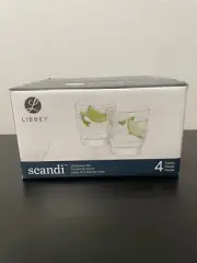 Libbey Scandi Glassware Set 4 Pieces 12.1 Oz Drinking Glass NEW IN BOX Cocktail