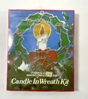 Eze Form Stained Glass Look Candle In Wreath Baking Kit ACK-8 Suncatcher NOS