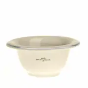 EDWIN JAGGER Ivory Porcelain Shave Shaving Soap Bowl with Silver Rim NEW