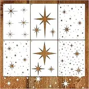 Yanroom Large Star Stencil for Painting, Reusable Paint Stencils, 6 x 8 Inches, 6pcs, Twinkle Star Wall Drawing Stencils, Craft Canvas Fabric Home Decoration