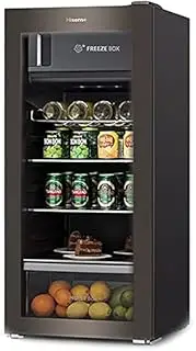 FREEZYMAN Constant Temperature Wine Refrigerator, Beverage Beer Ice Bar, Household 130L Large Capacity Wine Cooler Refrigerator, Digital Temperature Control with Light