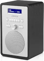 LEMEGA CR2+ DAB/DAB+ Digital Radio, FM Digital Radio, DAB Radio Mains Operated, Double Alarm Clock, Kitchen Sleep Snooze Timer, 20 Preset Transmitters, Headphone Output, Wood Effect (Black)