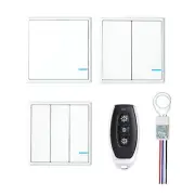Smart Wireless Light Switch Kit Wall Remote Control On/Off No Wiring for Lamps