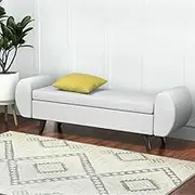 Artiss Storage Ottoman Blanket Box Bench Armrest 140cm Seat Chest Linen Grey