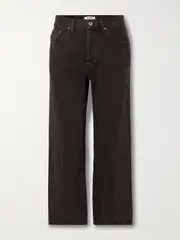 [RE/DONE] RE/DONE - Loose Crop High-rise Straight-leg Jeans - Dark brown - 31 31 Brown