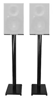 Pair 37” Black Steel Studio Monitor Speaker Stands For Mackie XR624 Monitors