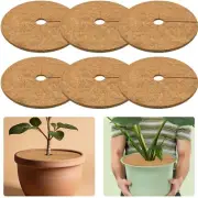 6 Pcs Coconut Fibers Mulch Ring Tree Protector Mat, 17.8 Inch Coco Coir Tree ...