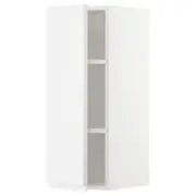 METOD wall cabinet with shelves, white/Voxtorp high-gloss/white, 30x37x80 cm