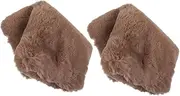 [Milisten] 2pcs Faux Fur Hand Warmer for Women Girls Plush Hand Muffs Portable Outdoor Hugging Pillow Cute Light Heat Retention for Cold Weather Activities