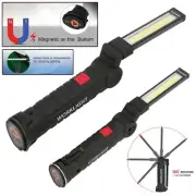 Super Bright USB Rechargeable COB LED Work Light Flashlight Folding Torch Lamp