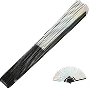 MAGICLULU Folding Fans Handheld Hand Fan for Festival Portable Hand Fan Misting Bamboo Rave Hand Fan for Outdoor Events