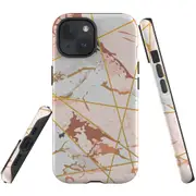 For iPhone 15 Plus Case, Shielding Cover, Marble Pattern