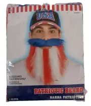 Patriotic USA Beard & Mustache Halloween Costume Adult Size