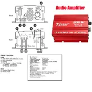 500W Mini Hi-Fi Stereo Audio Amplifier Amp Subwoofer for 12V Car Motorcycle 2-Ch (for: Honda)
