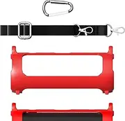 Geekria Silicone Speaker Case Cover Compatible with JBL Flip 6 Case, Protective Waterproof Soft Skin, Replacement Speakers Travel Carrying Case with Shoulder Strap (Red)