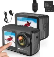 Action Camera 5K 30FPS 20MP with Touch Screen, 98FT Waterproof Underwater Cam...